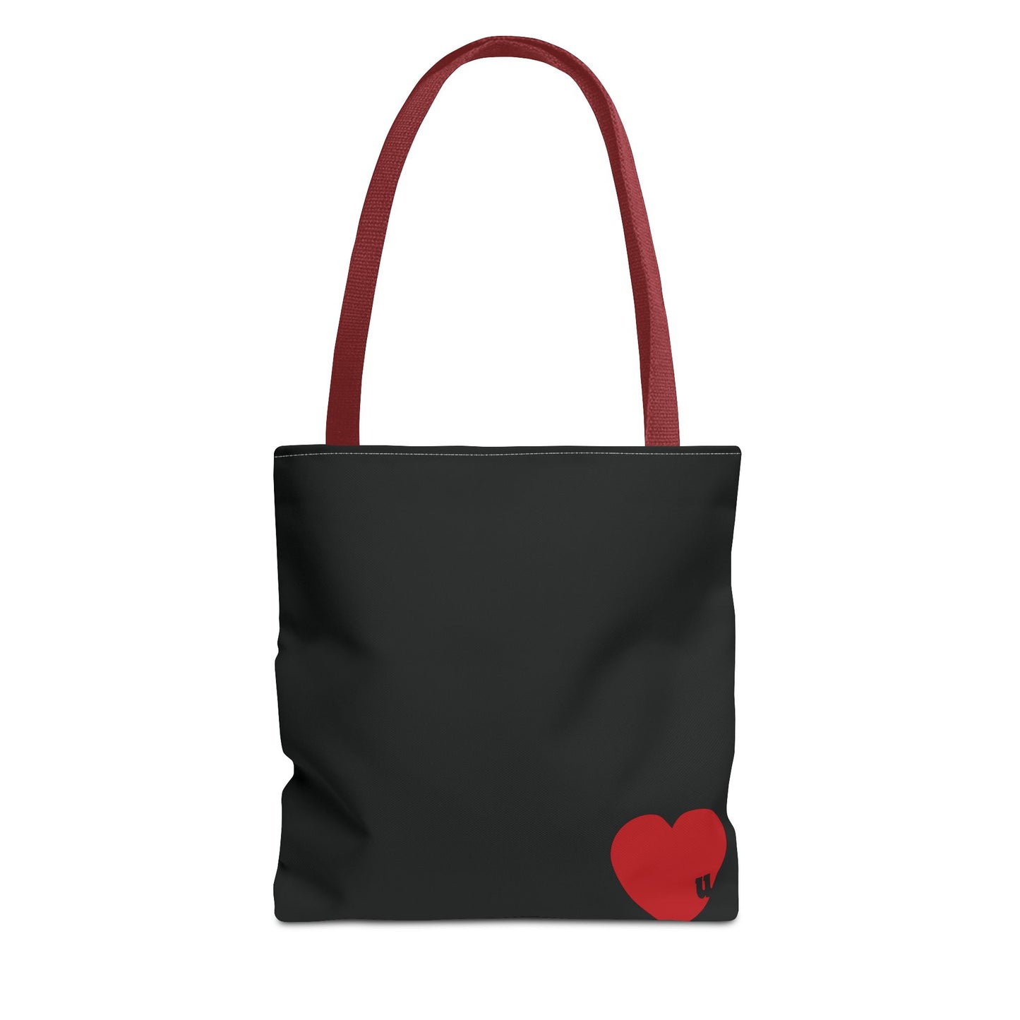 Love u all Tote, in Black (red heart)