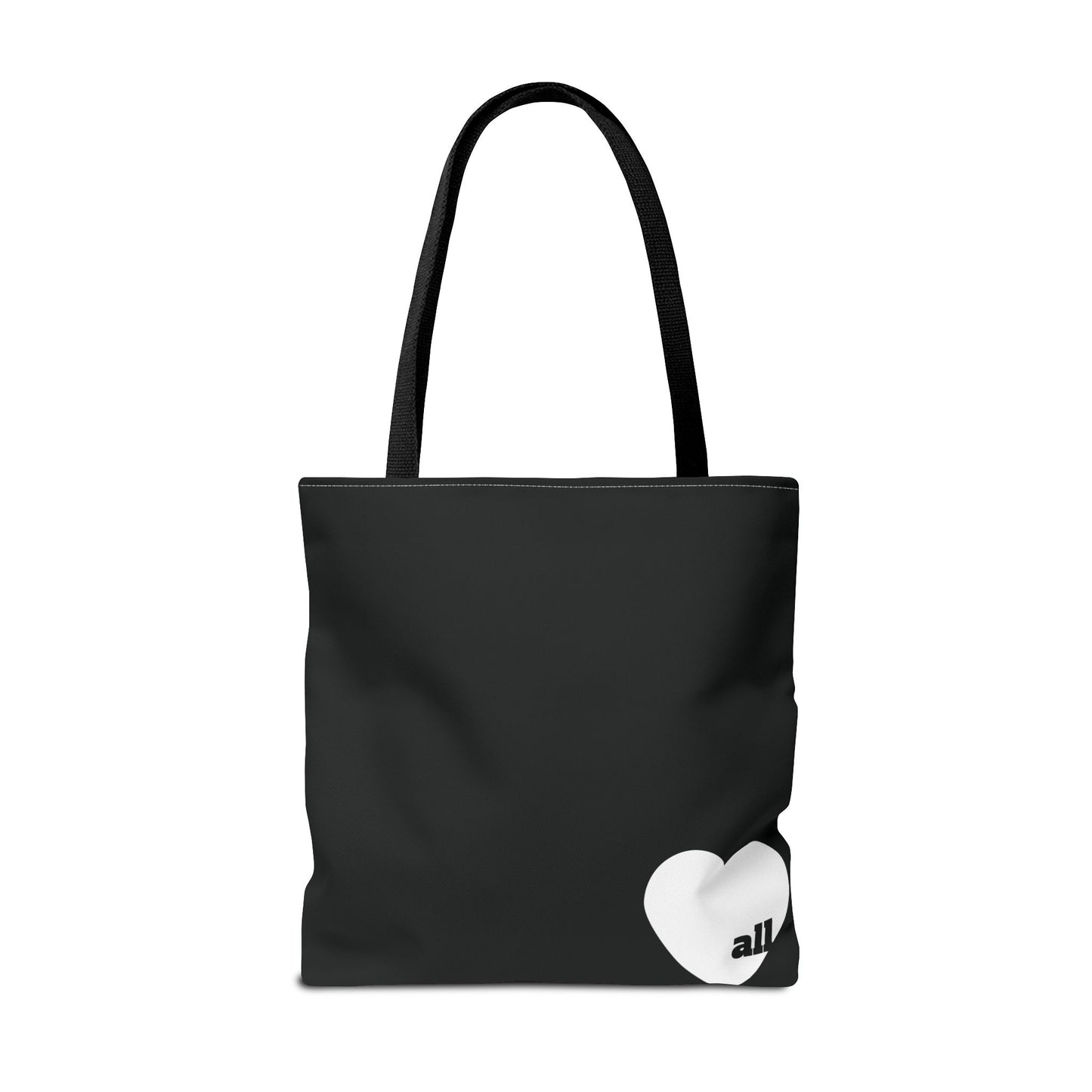 Love u all Tote, in Black (white heart)