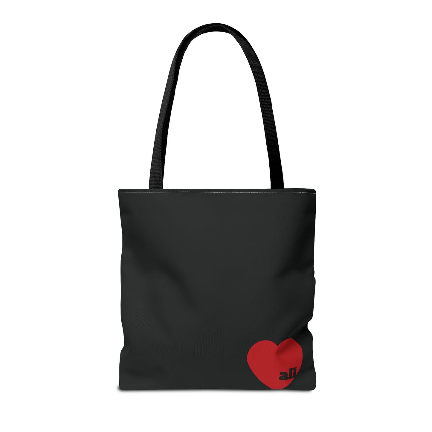 Love u all Tote, in Black (red heart)