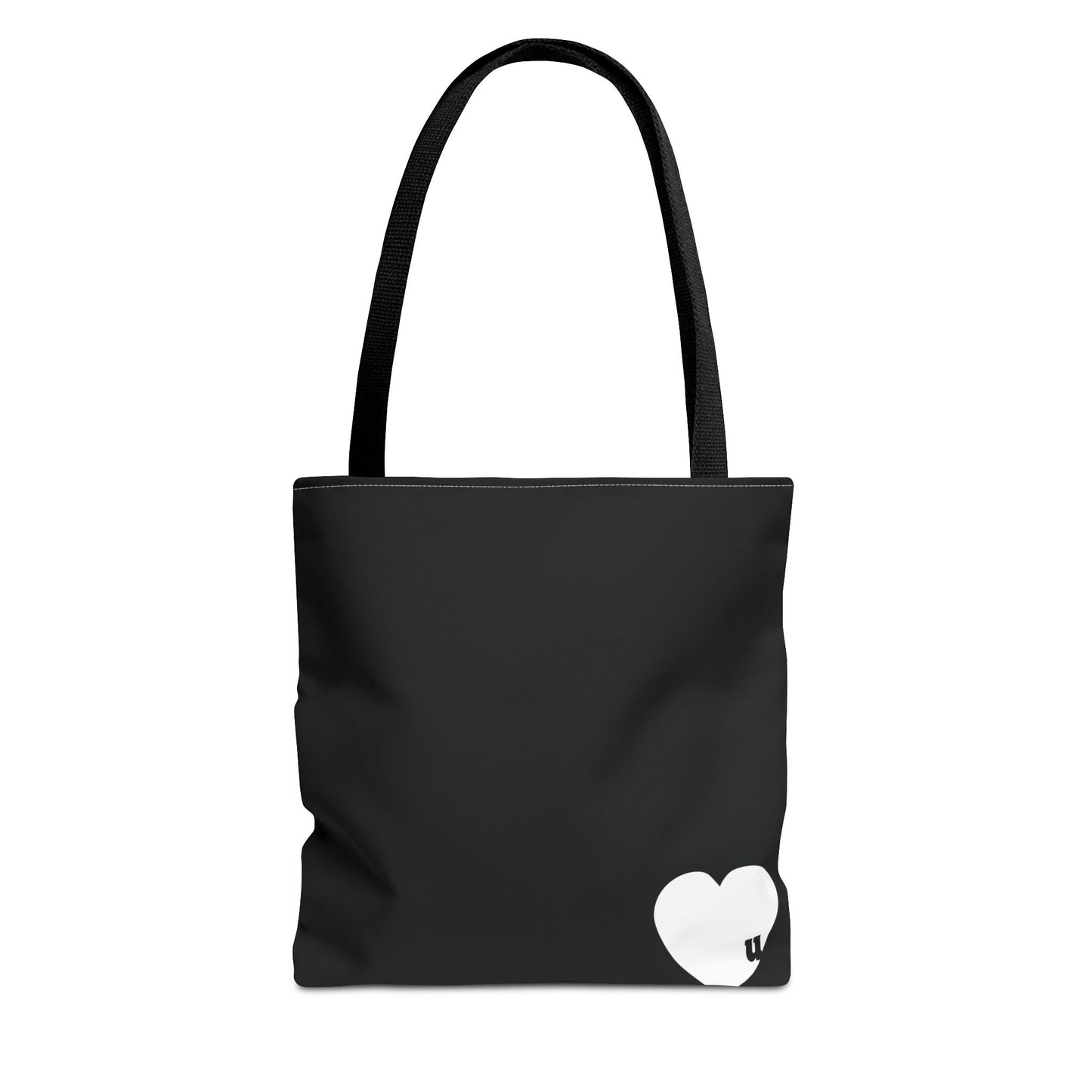 Love u all Tote, in Black (white heart)