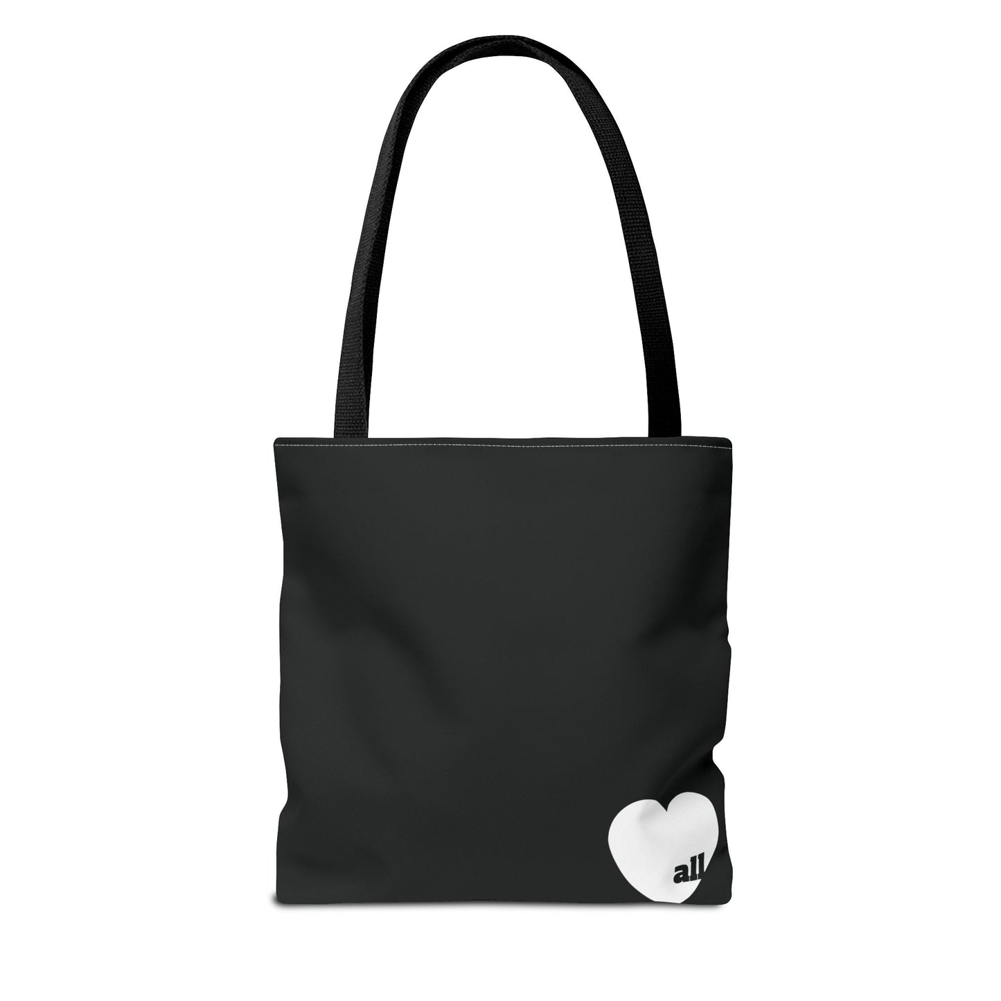 Love u all Tote, in Black (white heart)