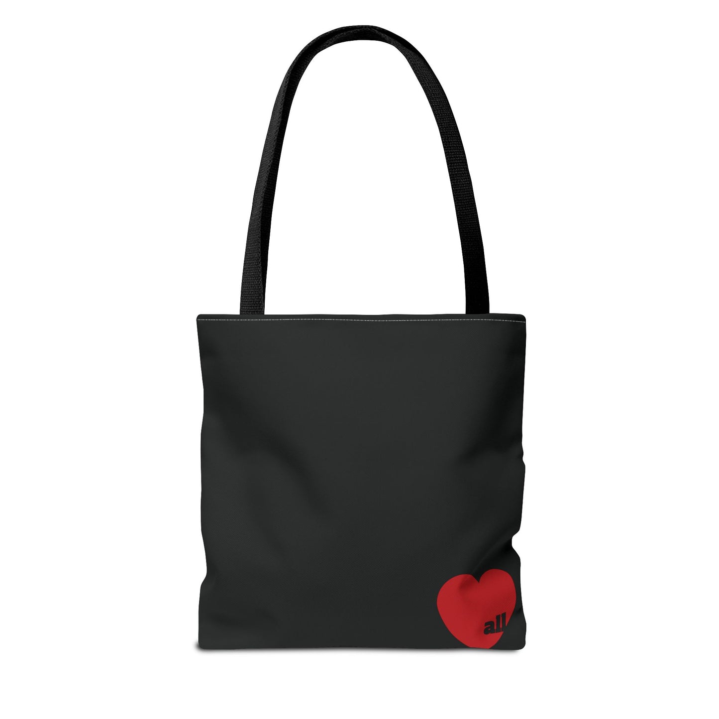 Love u all Tote, in Black (red heart)