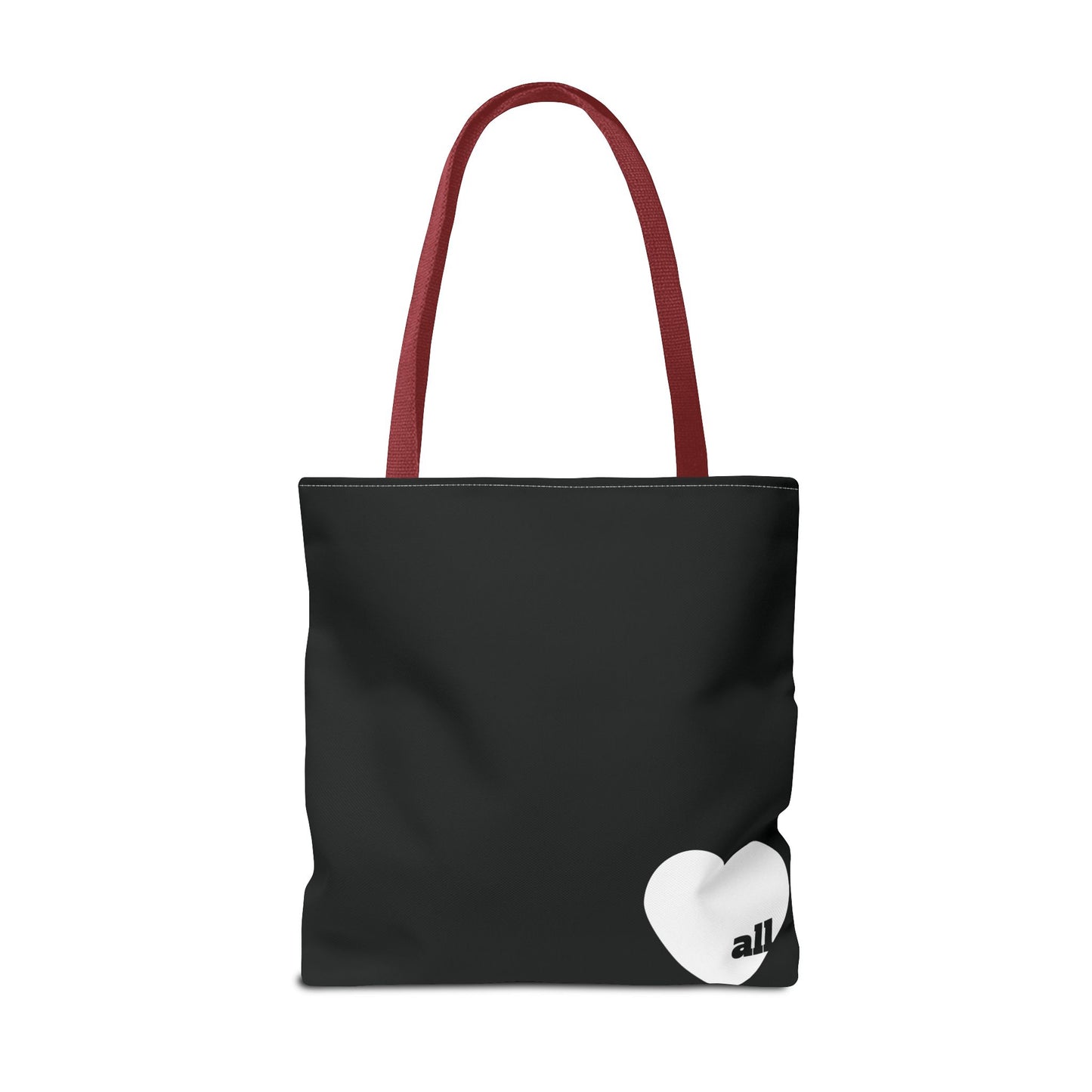 Love u all Tote, in Black (white heart)