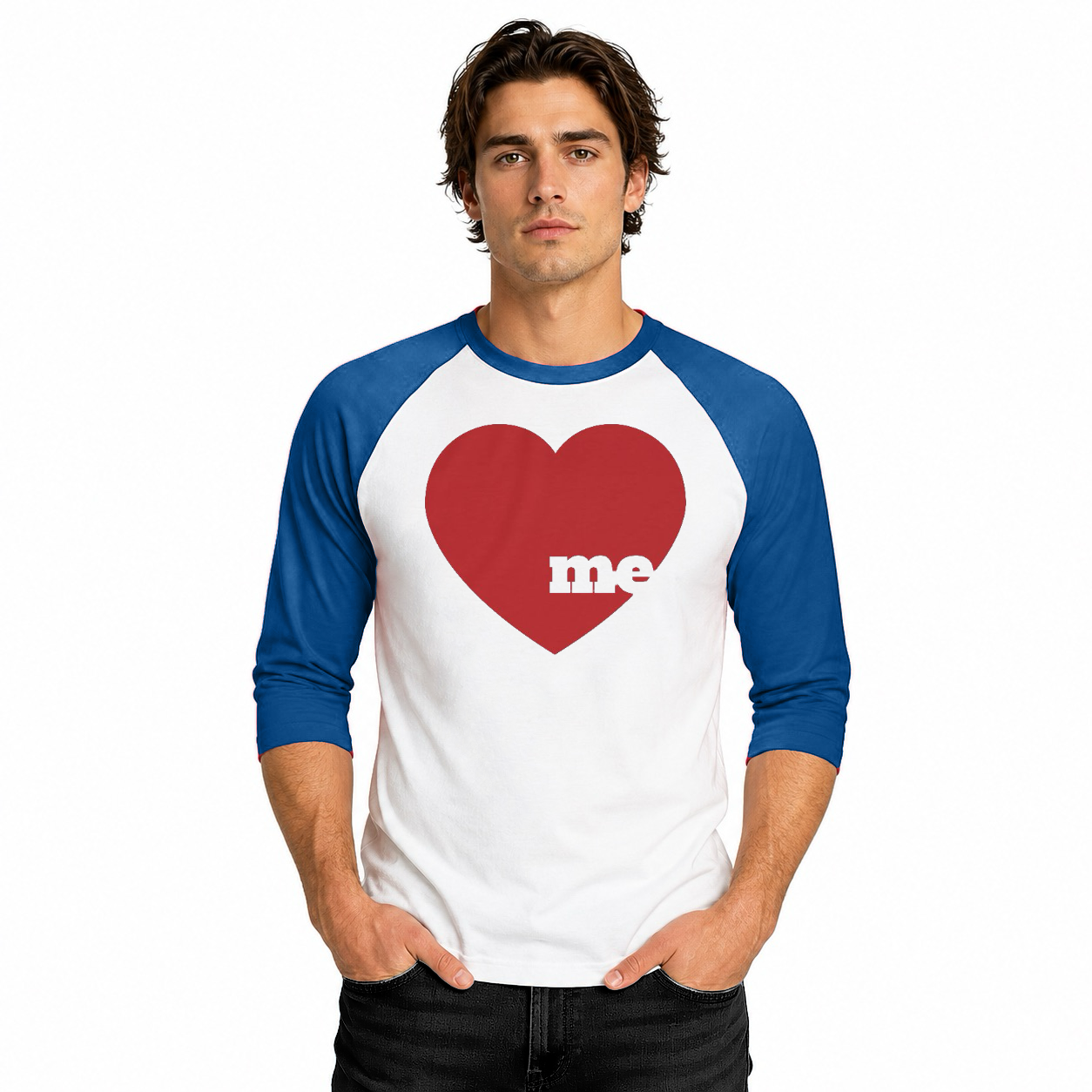 Love me Unisex ¾  Sleeve Baseball Tee