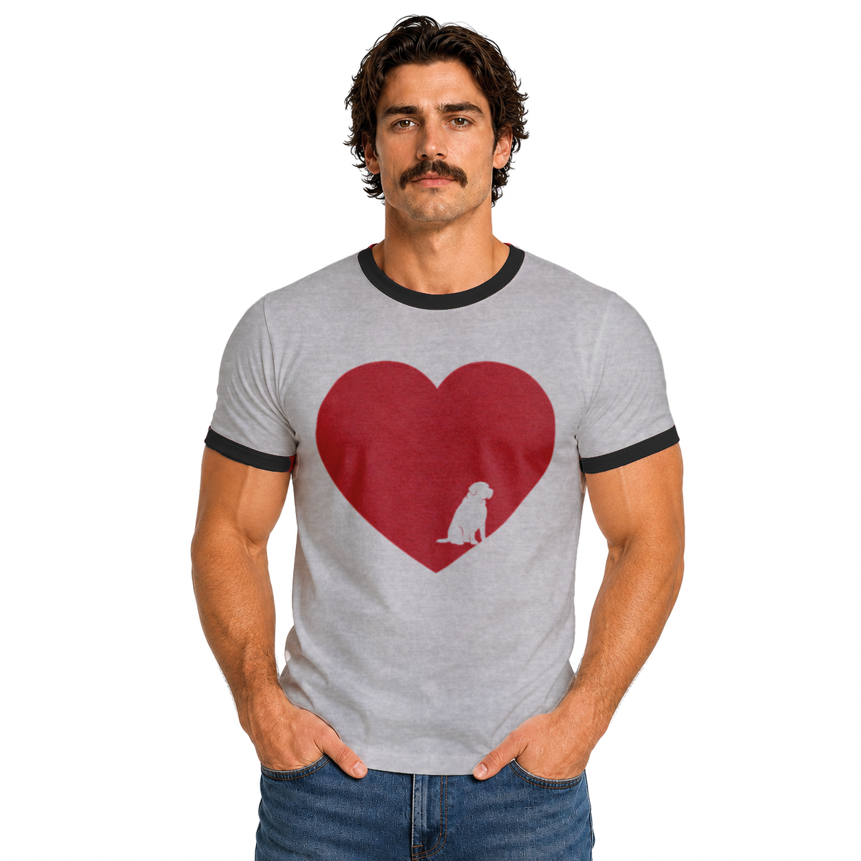 Love More Senior Dog Ringer Tee