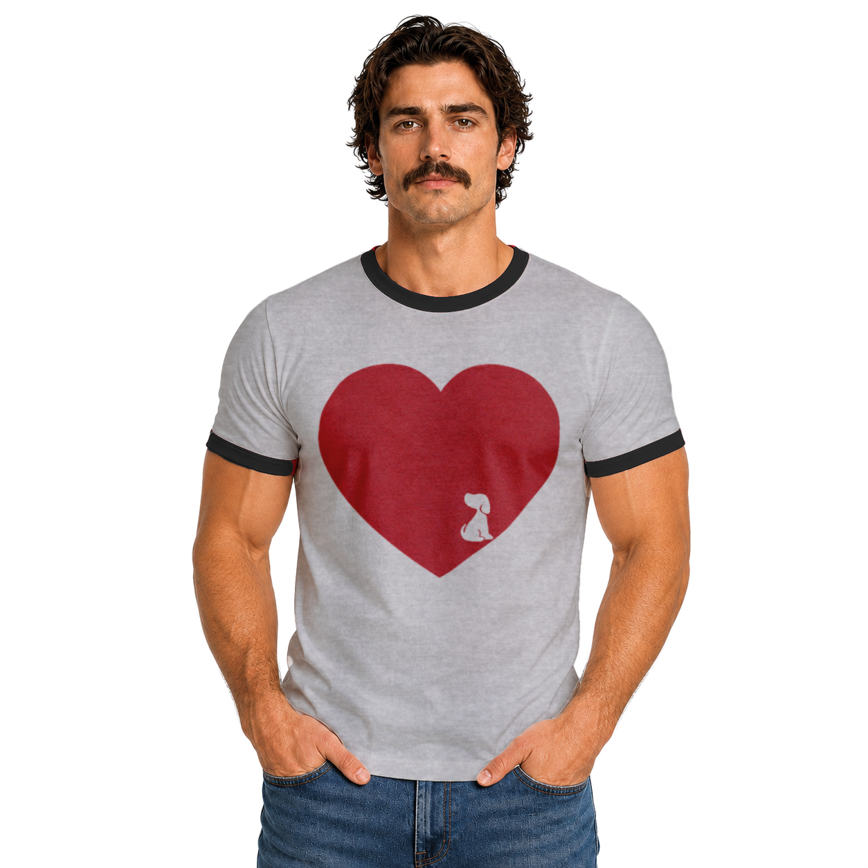 Love More Shelter Pup Ringer Tee