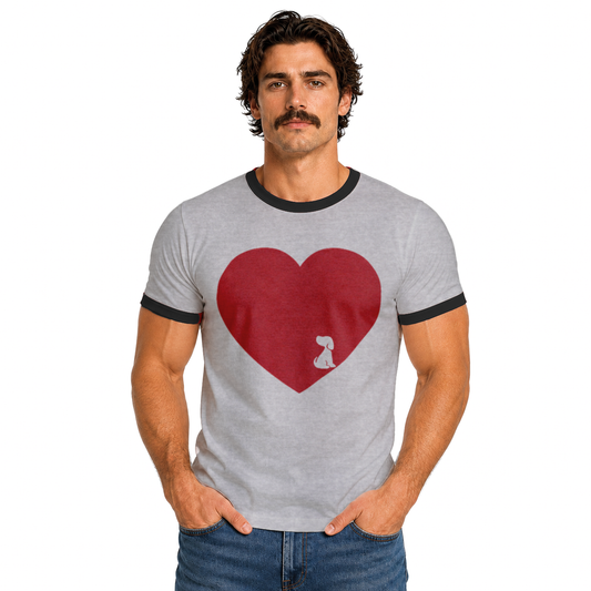 Love More Shelter Pup Ringer Tee