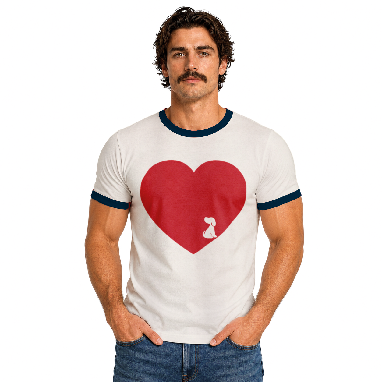 Love More Shelter Pup Ringer Tee