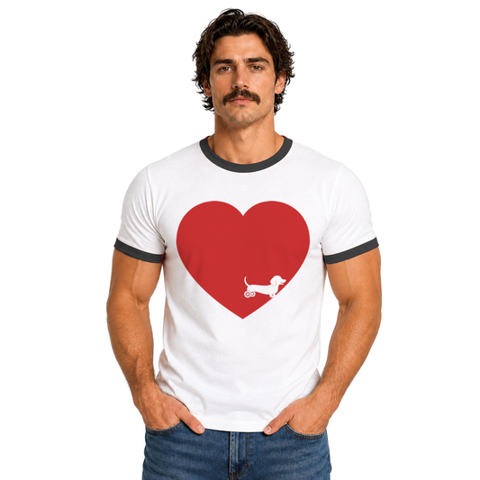 Love More Disabled Dachshund Ringer Tee
