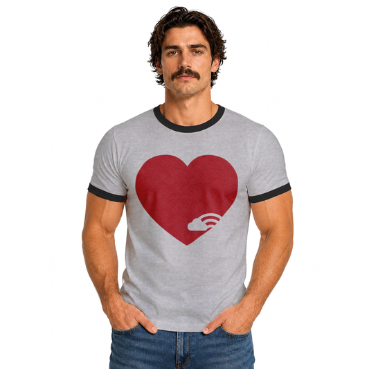 Love More Rainbow Bridge Ringer Tee