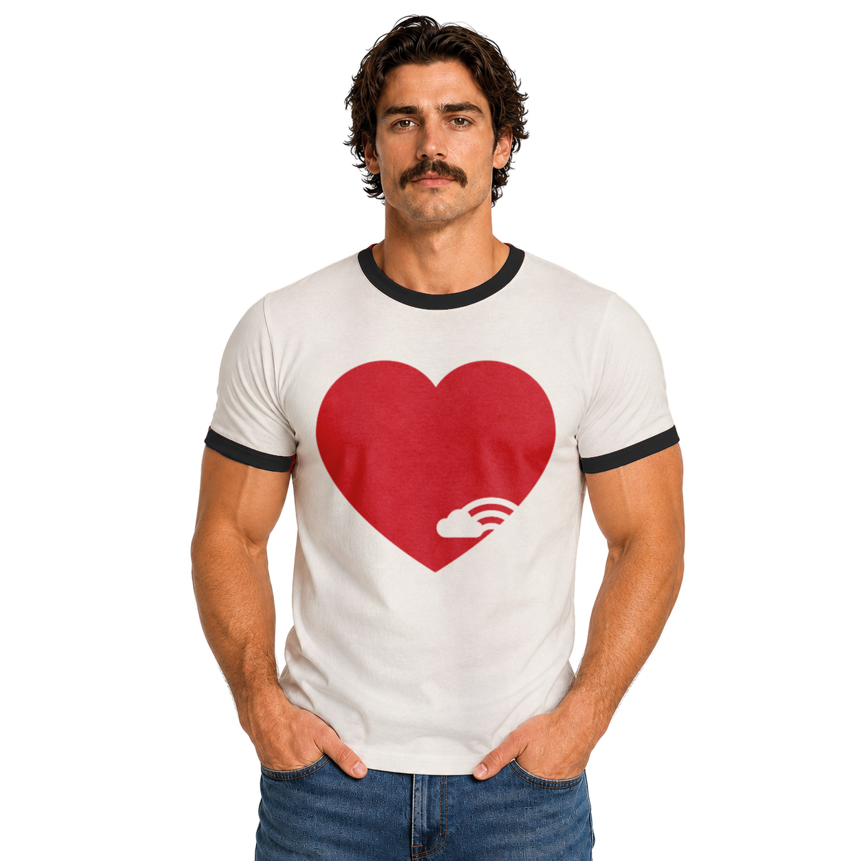 Love More Rainbow Bridge Ringer Tee