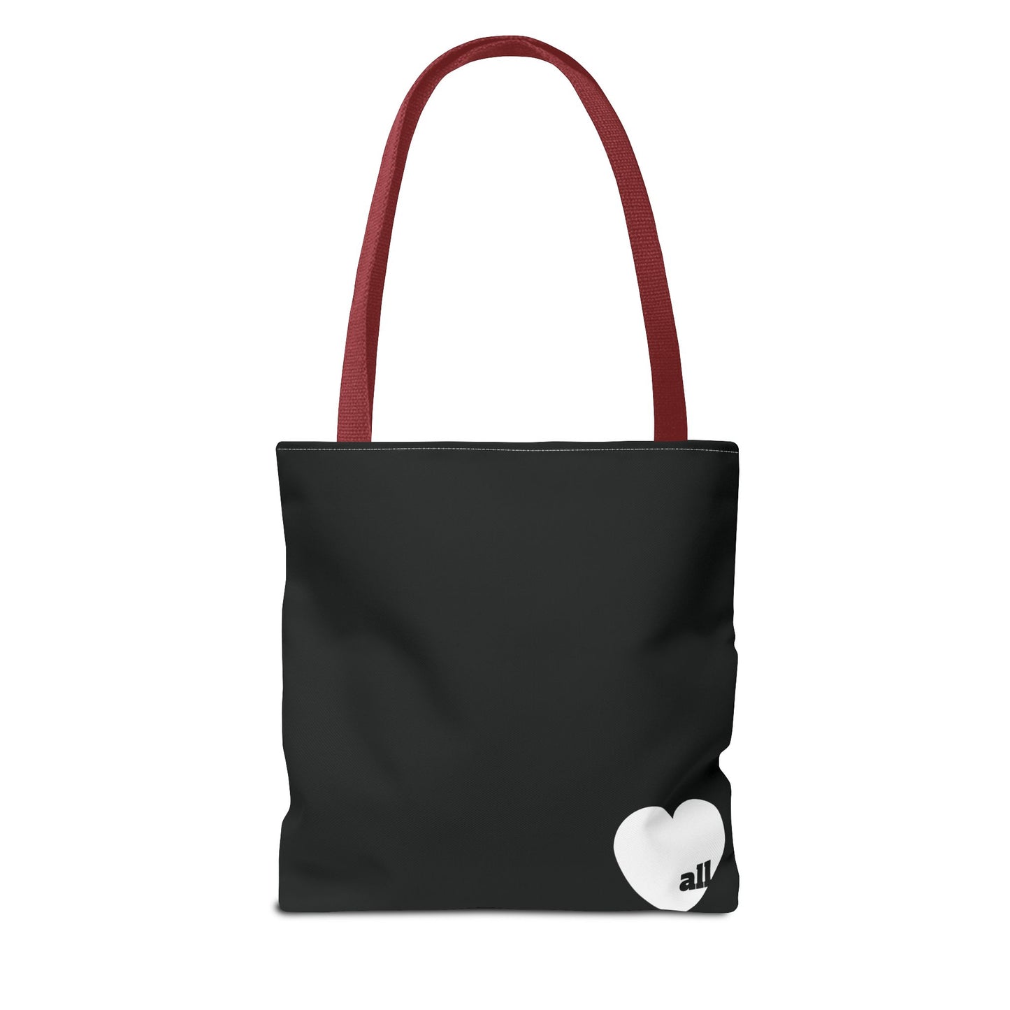 Love u all Tote, in Black (white heart)