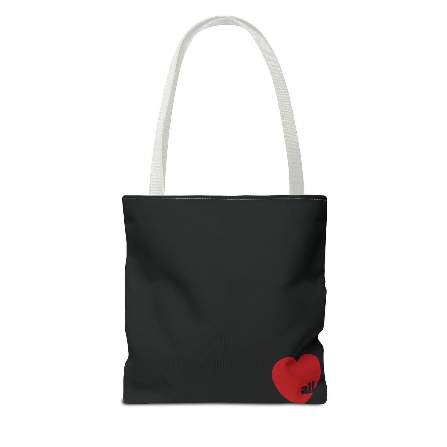Love u all Tote, in Black (red heart)