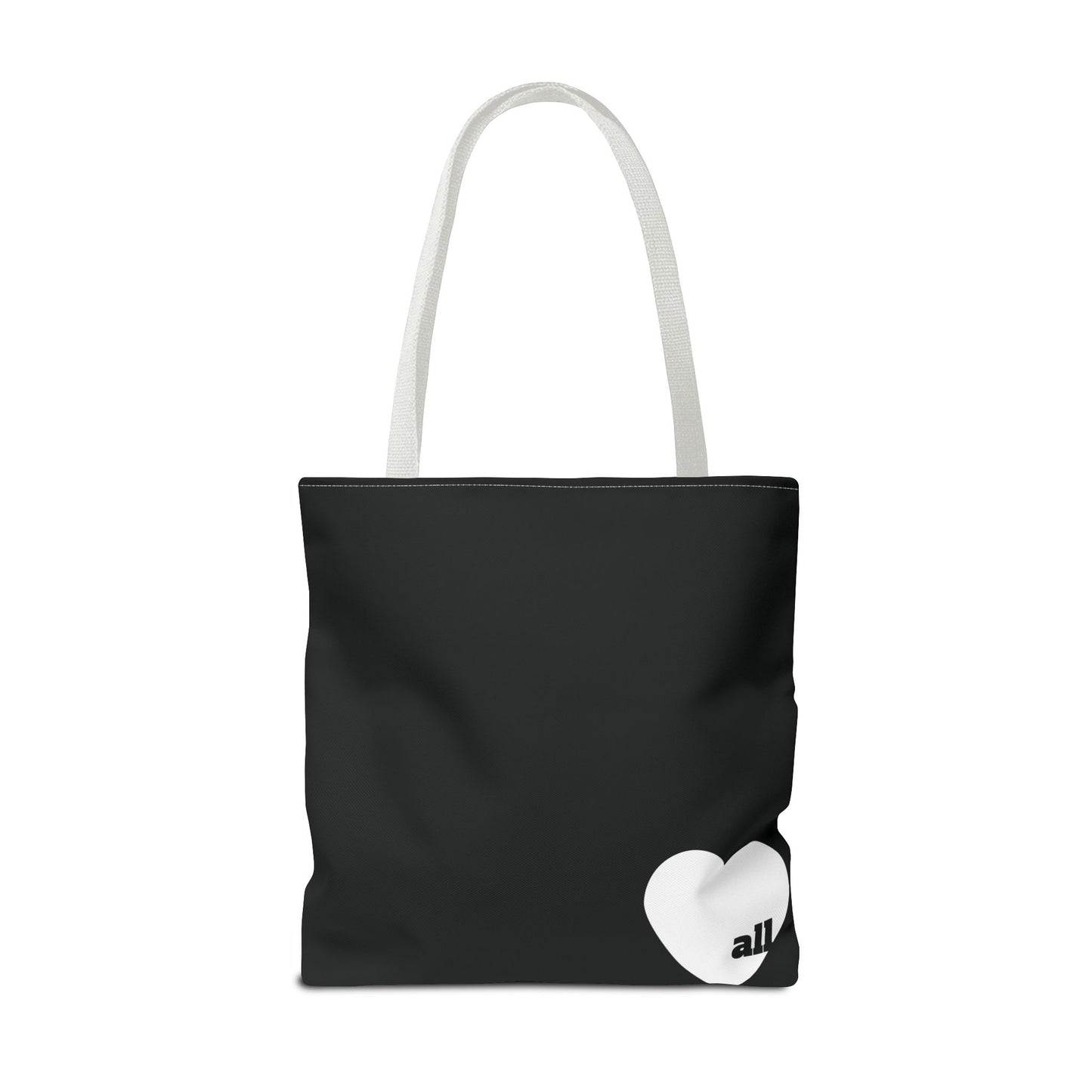 Love u all Tote, in Black (white heart)