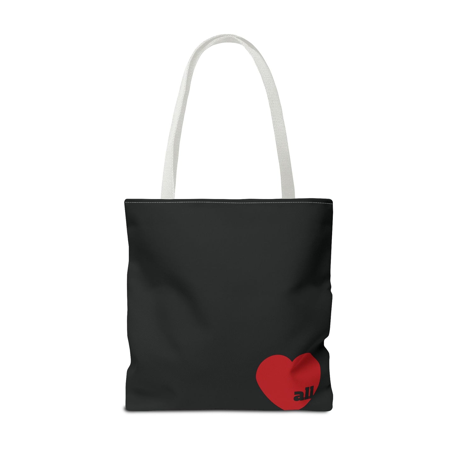 Love u all Tote, in Black (red heart)