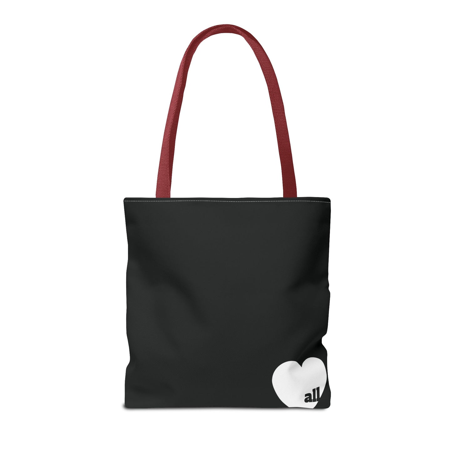 Love u all Tote, in Black (white heart)