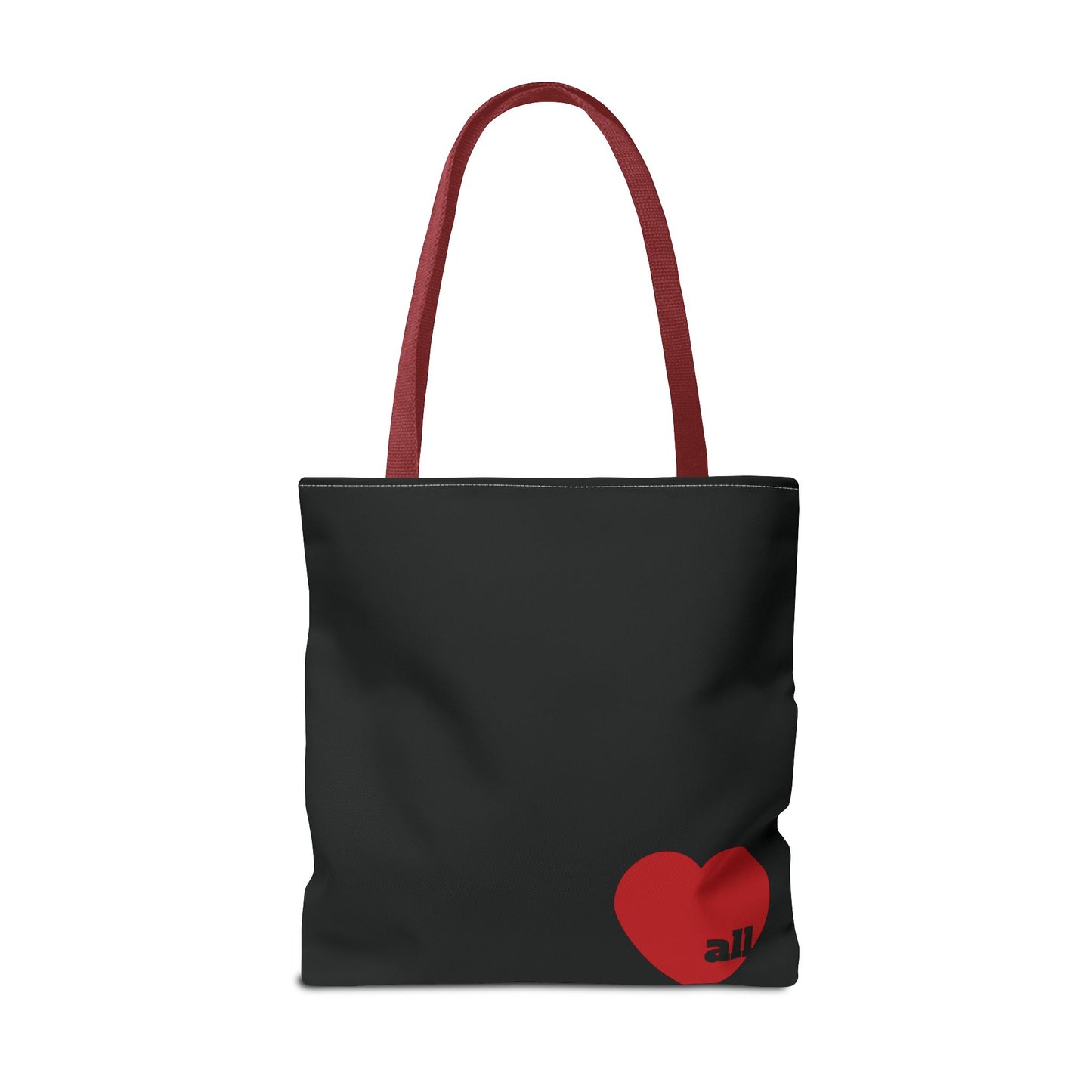 Love u all Tote, in Black (red heart)