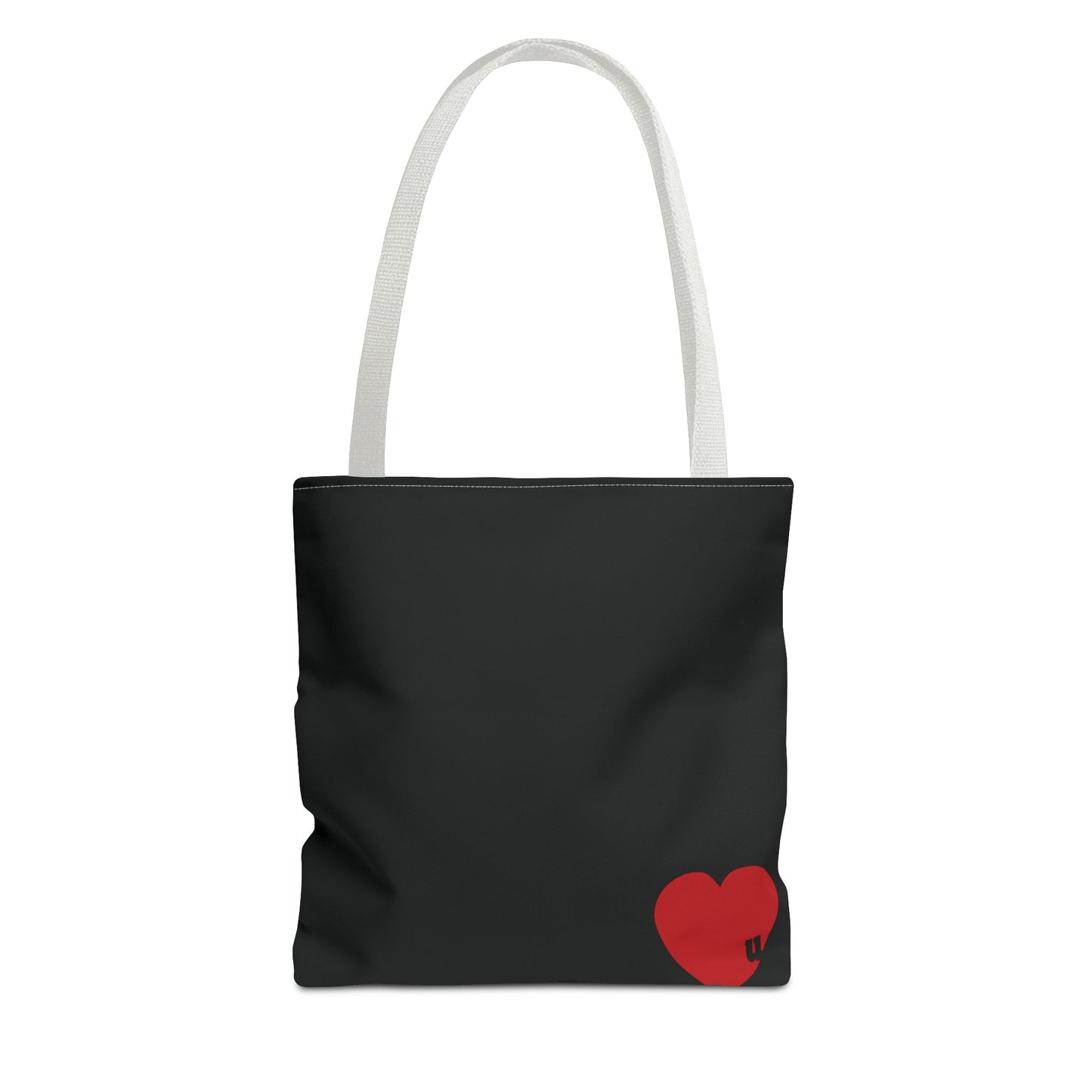 Love u all Tote, in Black (red heart)