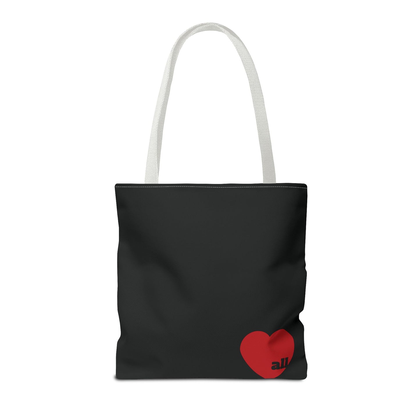 Love u all Tote, in Black (red heart)