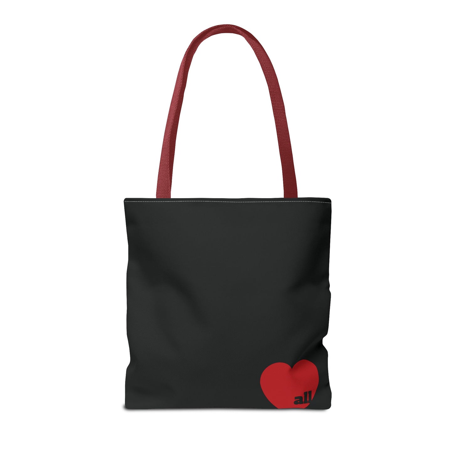 Love u all Tote, in Black (red heart)