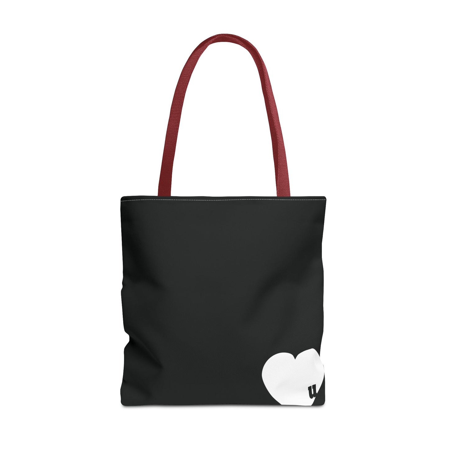 Love u all Tote, in Black (white heart)