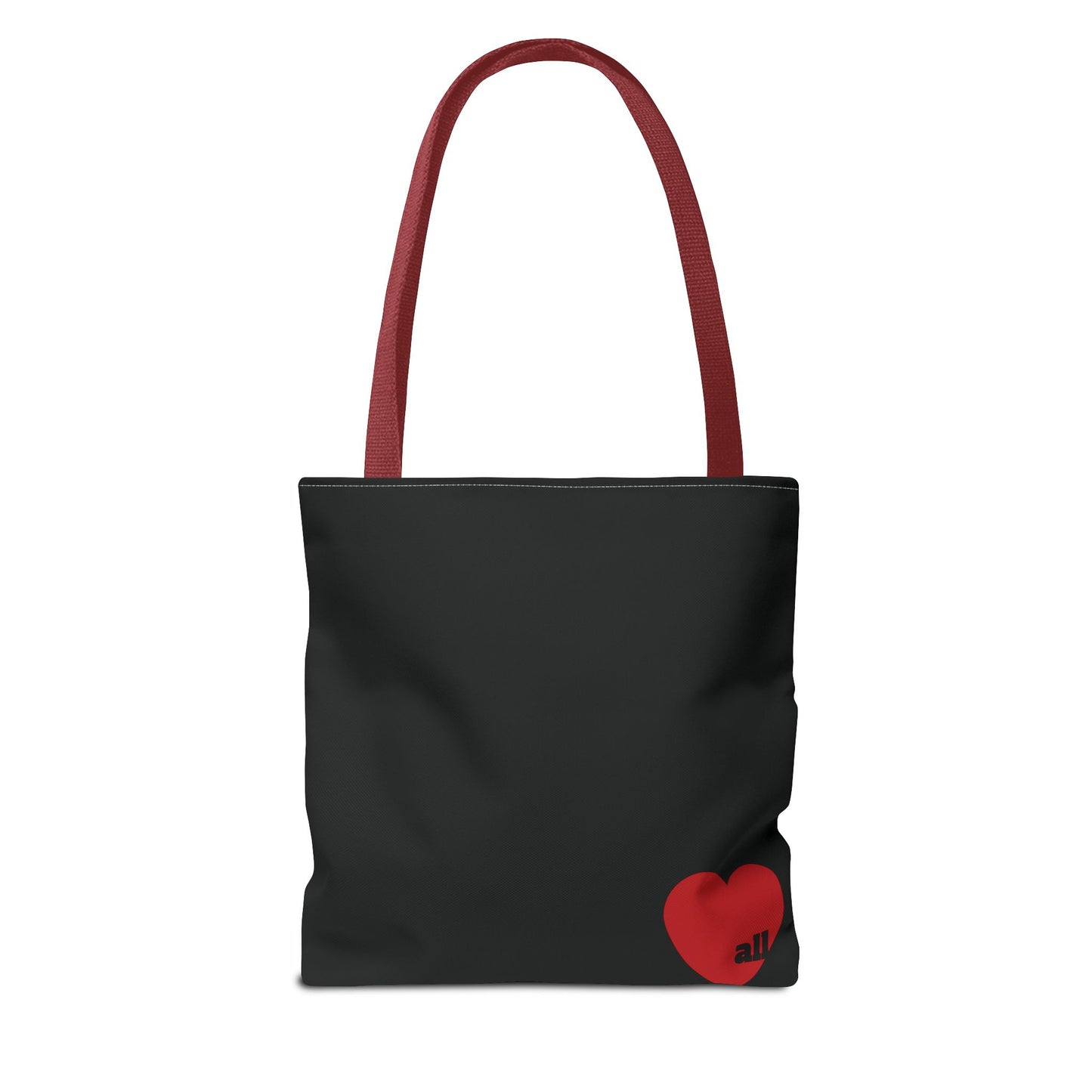 Love u all Tote, in Black (red heart)