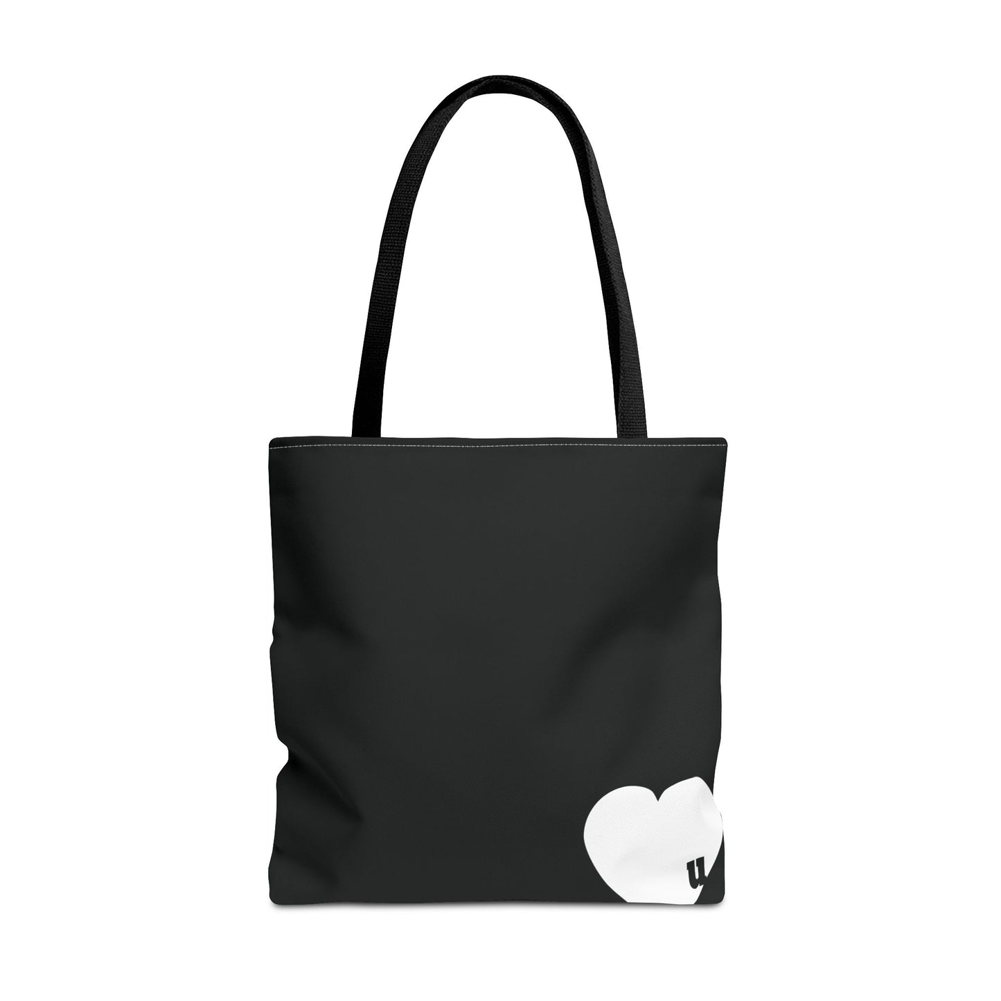 Love u all Tote, in Black (white heart)