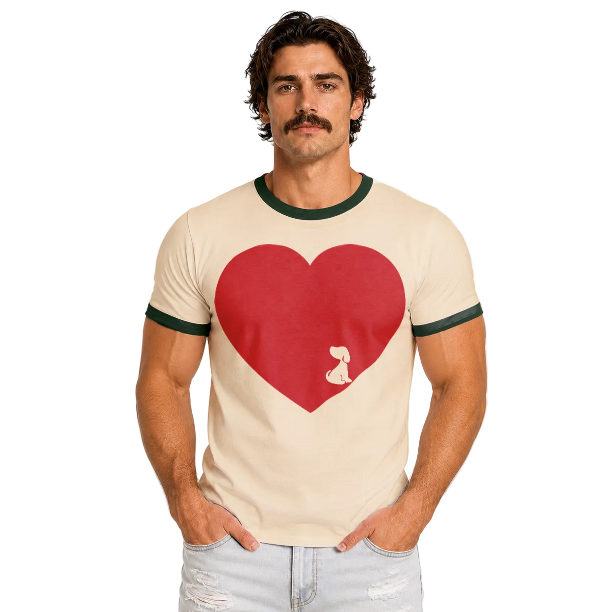 Love More Foster Pup Unisex Ringer Tee