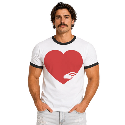 Love More Rainbow Bridge Unisex Ringer Tee