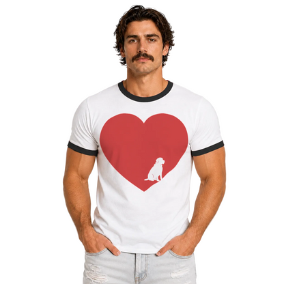Love More Senior Dog Unisex Ringer Tee