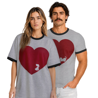 Love More Stray Kitty Unisex Ringer T-Shirt