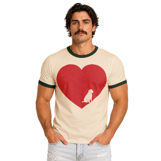 Love More Senior Dog Unisex Ringer Tee