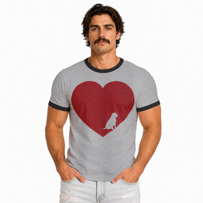 Love More Senior Dog Unisex Ringer Tee