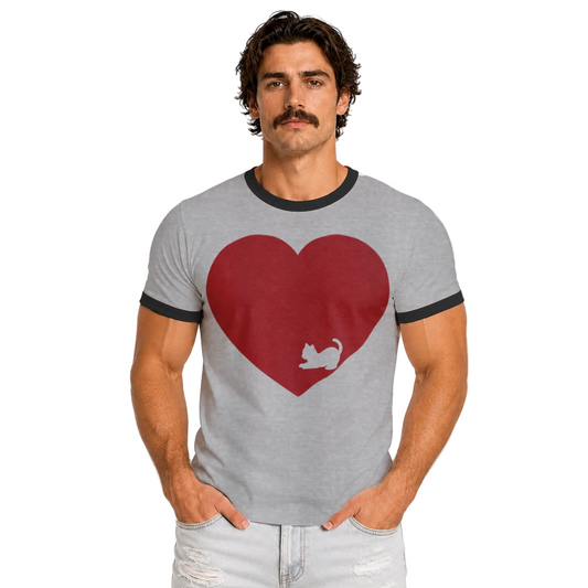 Love More Stray Kitty Unisex Ringer Tee