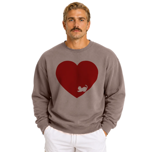 Love More Stray Kitty Unisex Heavyweight Sweatshirt